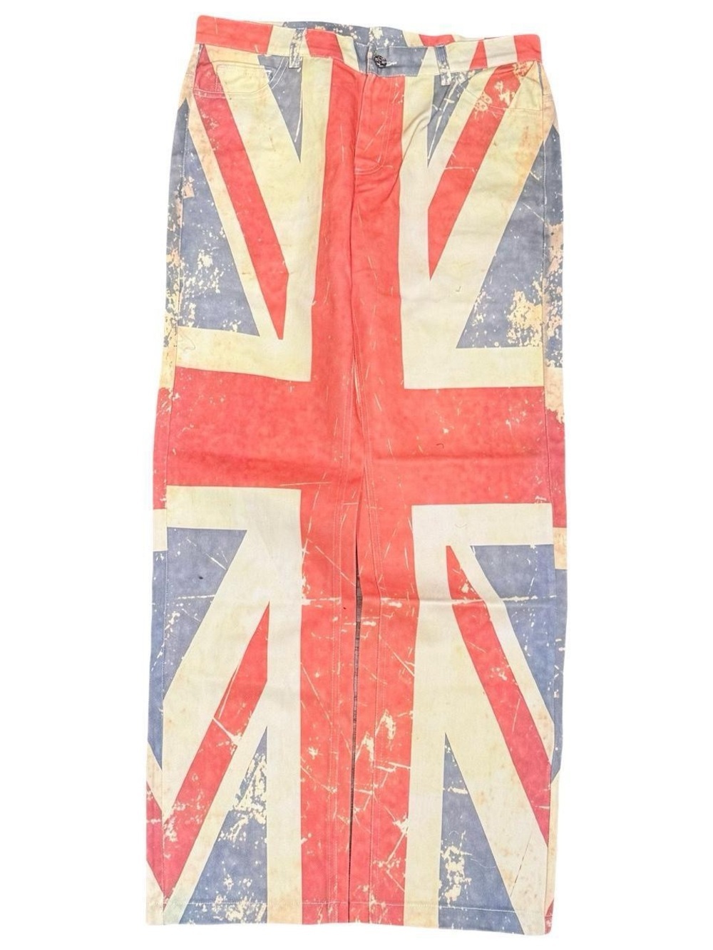 peaceinwar 1/100 SS25 "uk" prelude V2 Union Jack Archive Straight Bootcut Jeans